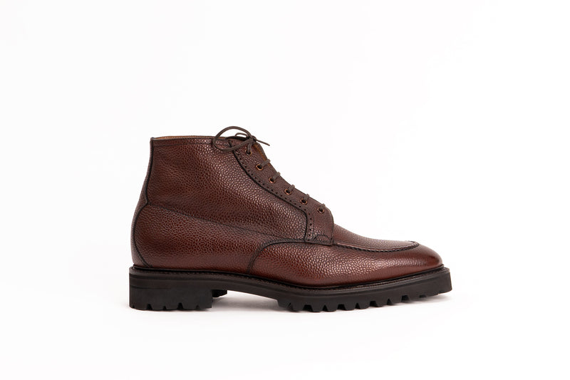 Norman Vilalta Haring Moc-Toe Boots In Grain Patina