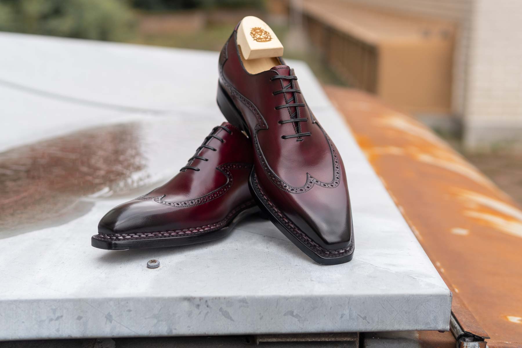 Paolo Scafora Norwegian Wingtip In Antiqued Bordeaux | The Noble Shoe