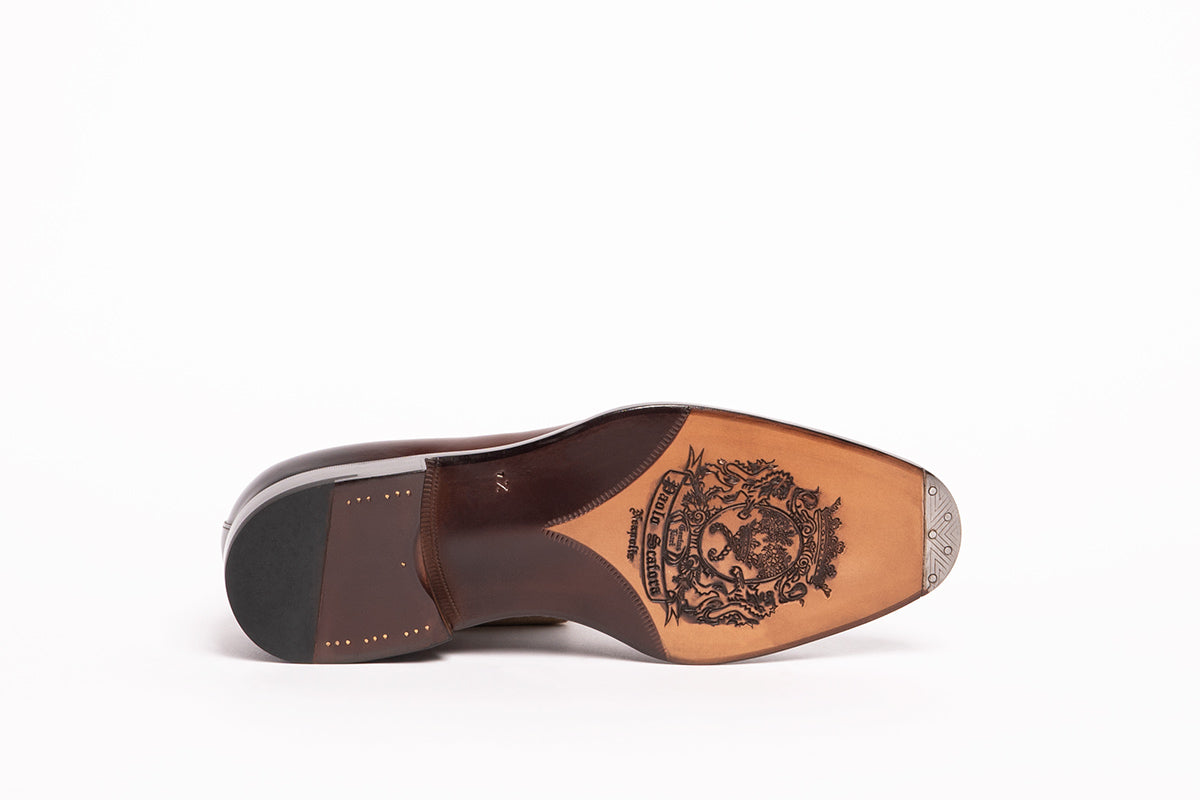 Paolo Scafora Norwegian Double Monk Boots in Antiqued Vietri Calf