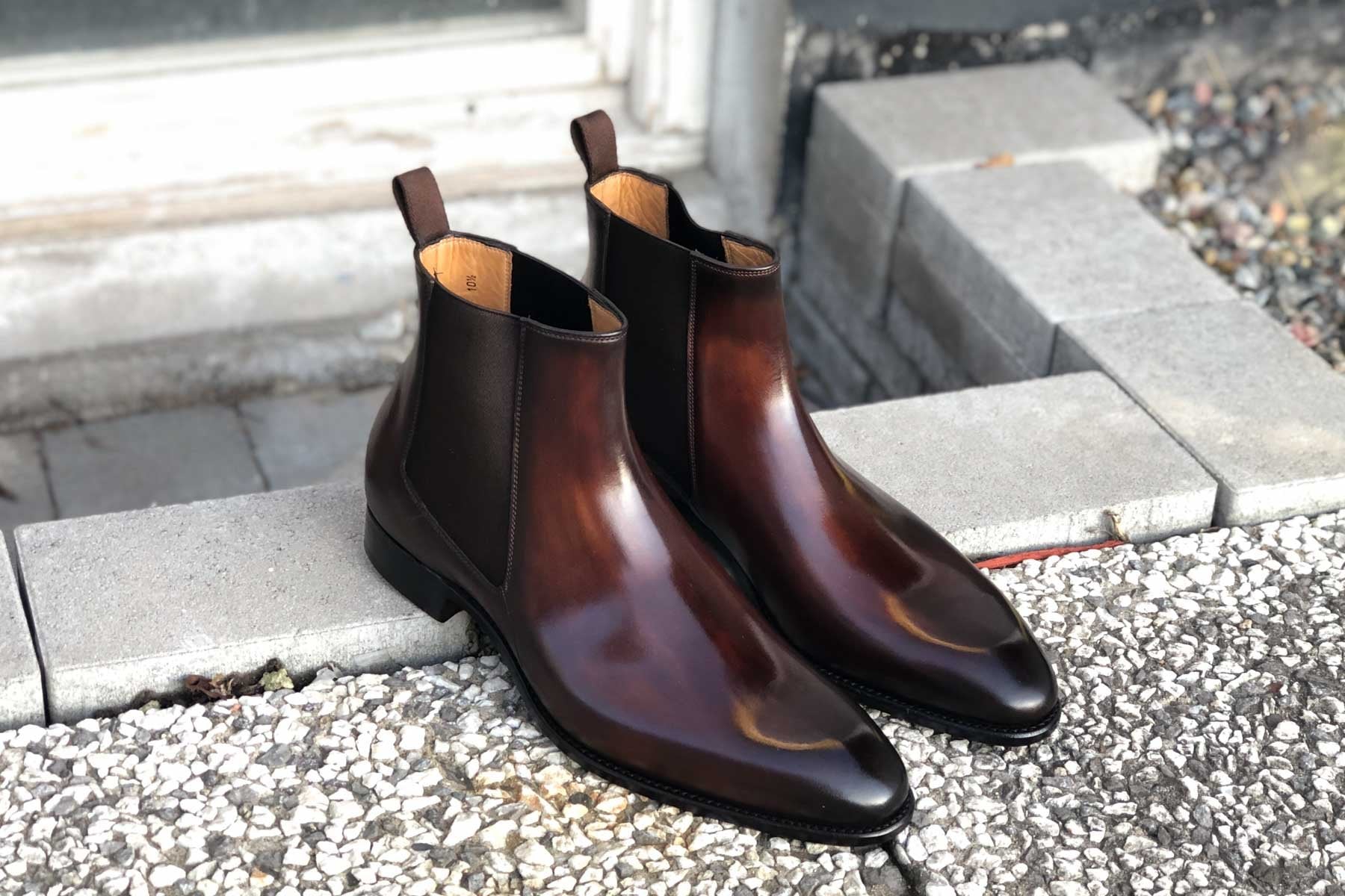Carlos Santos 7902 Chelsea Boots In Guimaraes Patina UK 6